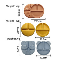 Assiette à dîner pour bébé en silicone avec design de dessin animé personnalisé, assiettes d'alimentation en silicone pour enfants