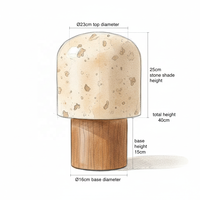 Lampe de table vintage en travertin, lampe de table rétro en albâtre pour un intérieur moderne du milieu du siècle