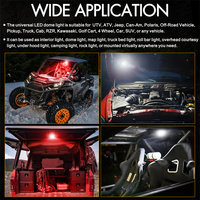 Luz LED de Domo para UTV de 12V con Interruptor, Montaje con Abrazadera para Barra Antivuelco de 1.5 - 2.0 Pulgadas, Modos de Luz Dual Blanca y Roja, Haz de Luz Amplio