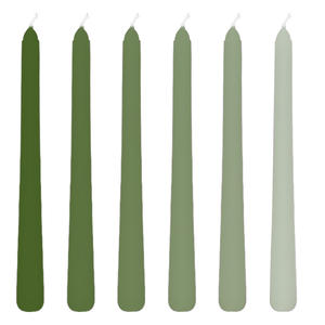 Velas Cónicas Delgadas para Mesa de Comedor LITBRIGHT, Paquete de 4, 8, 10 y 12 Pulgadas de Largo, de Larga Duración, Color Verde, Rojo y Blanco, sin Aroma - Product Image 1