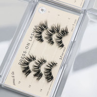 Extensions de cils en fibres végétales longue durée (5-7 jours), pré-collées, demi-cils en vison, sans cruauté animale, bande transparente invisible, résistantes à l'eau