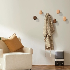 Poignée en bois nordique crochet à vêtements crochet mural crochet sans poinçon porte cintre <span class=keywords><strong>galet</strong></span> forme armoire poignées de porte - Product Image 2