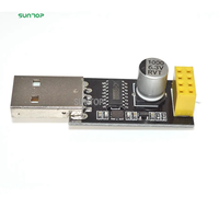 SUNTOP ESP01 Adaptor Pemrogram UART ESP-01 Adaptor ESP8266 CH340G USB ke ESP8266 Modul Papan Pengembangan Wifi Nirkabel Serial