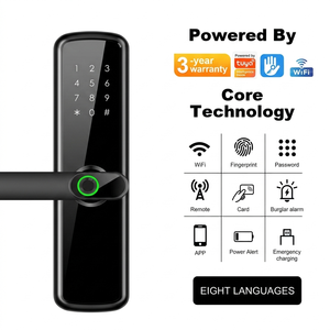 Poignée de porte intelligente Tuya <span class=keywords><strong>Wifi</strong></span> avec serrure numérique, déverrouillage à distance par empreinte digitale, carte-<span class=keywords><strong>clé</strong></span> pour hôtel, appartement, chambre, Cerradura Inteligente - Product Image 1