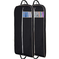 Housse de costume de haute qualité avec logo personnalisé, anti-poussière, réutilisable, grande capacité, sac de voyage avec poche zippée en tissu non tissé Oxford Nylon