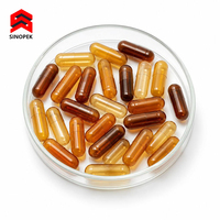 Capsules vides en gélatine tricolores rouge, bleu, jaune, finition brillante, solides, impression personnalisée, fabrication OEM, usine GMP, vente en gros