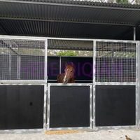 Box à chevaux mobile sur mesure avec structure métallique, écurie temporaire portable avec portes pour ferme extérieure