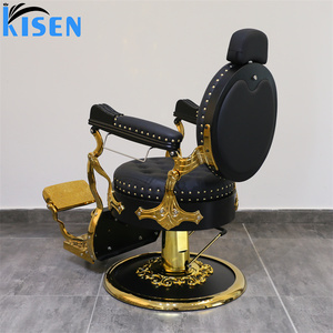 KISEN Luxury Foldable Salon Chair Modern Barbershop Salon Equipment and Furniture Hair Saloon Chairs Metal Barber Chair - Product Image 4