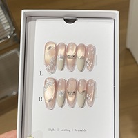 Poudre phosphorescente Pure Lust Bursting, Effet œil de chat rose délicat, Fleur blanche laiteuse peinte à la main, Fée française, Faux ongles à presser