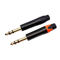 Connecteur Jack Audio Mono TS 6,35 mm (1/4 pouce) Plaqué Or Neuf avec Protection Contre les Courts-Circuits
