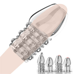 Pene Extender manica riutilizzabile preservativi in Silicone glande copertura Spike cazzo di ingrandimento del cazzo anello erezione giocattoli erotici del sesso per gli uomini - Product Image 1
