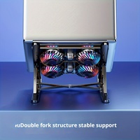 Support de refroidissement pour ordinateur portable réglable en hauteur sur 7 niveaux, refroidisseur d'ordinateur portable de 11 à 17,3 pouces, 4 ventilateurs LED silencieux, portable et ultra-fin