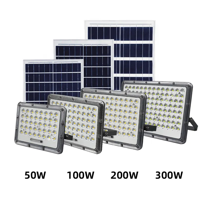 Odm 100w Warm White Solar Power Outdoor Lamp Remote Ip66 Waterproof 50w 200w 300w 400w Led Solar Flood Light