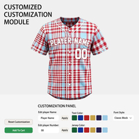Maillot de baseball personnalisé à carreaux écossais, nom et numéro d'équipe personnalisés, t-shirt de baseball pour hommes, uniforme officiel pour le jour du match