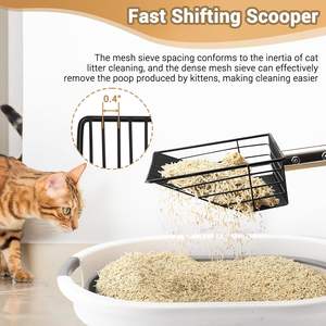 Ekstra uzun kedi kumu kepçesi tavuk Coop alüminyum alaşım olmayan bükme ayarlanabilir temizleme kürek Pet malzemeleri tavuk Poop Scooper - Product Image 6