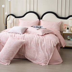 Parure de lit en coton brossé Duoximeimiankang, 4 pièces, style princesse rose, respirante, pour l'automne et l'hiver - Product Image 2