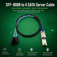Câble de données blindé SFF-8088 Mini SAS vers 4 SATA 6 Gbit/s en cuivre étamé plaqué or pour extension de stockage de disques durs de serveur