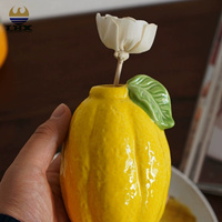 Produsen vas bunga Dekorasi seni dekorasi Modern bentuk buah jeruk untuk dekorasi rumah vas keramik