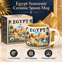 Afrikanische Ägypten-Pyramiden-Souvenirs: Keramikbecher mit Sphinx-Design, individuelle Wahrzeichen-Porzellan-Tasse, OEM/ODM Großhandelslieferant
