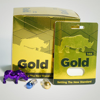 Paquets vides personnalisés pilules d'amélioration pour hommes boîtes d'affichage de cartes 3D Rhino Gold 14k Blister Card Capsules Pill Packaging Rhino 69