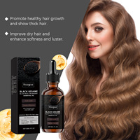 Minyak Esensial Rambut Organik Grosir 30ml Wijen Hitam Menutrisi & Menghaluskan, Rosemary Non-Berminyak untuk Perawatan & Penguatan Rambut & Kulit Kepala