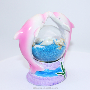 Globo de Nieve Personalizado con Tema de <span class=keywords><strong>Playa</strong></span> en Resina 3D, Recuerdo con Animales Marinos, Delfín, Globo de Agua con Flamenco para Regalo o Decoración - Product Image 4
