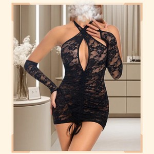 Vestido Halter Transparente Sexy, Lencería Negra, Ajustado, con Espalda Descubierta, Disfraz Femenino 8132 - Product Image 5