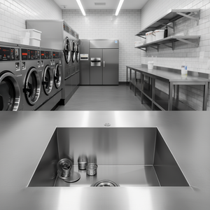 Fregadero de Lavandería Comercial de Acero Inoxidable de 22x22x12 Pulgadas para Empotrar - Product Image 2