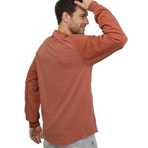 T-shirt Henley 6OZ en tissu Bird's Eye FR B535 Rouge brique, anti-humidité, ignifuge, coupe ample, pour le travail industriel quotidien - Product Image 2