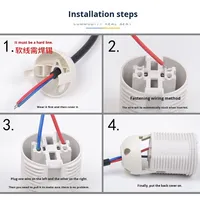 Douilles de lampe à vis E27/E14 Risinglights, accessoires d'éclairage 250V, en matériau PTE, courant 4A, garantie 2 ans