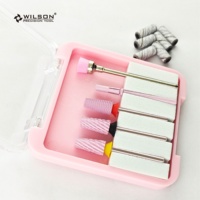 Saint Valentin nouvellement publié 2.35mm rose cuticule foret ensemble outils en carbure de tungstène manucure vernis manucure prétraitement