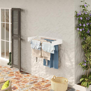 Perchero de Pared Oculto, Plegable, Telescópico, Metálico, Manual, para Baño, con Toallero Extraíble - Product Image 3