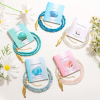 Collier sirène pour femme, cadeau d'anniversaire, blanc, réglable, avec fermoir mousqueton, perles d'Amazonite et perles abacus