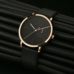 IBSO — montre bracelet en cuir véritable pour homme, horloge tendance avec calendrier, Date automatique, 6881