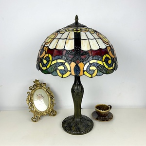 Longhuijing 16 Inch for Antique Stained Glass Dome Shade Desk Reading Lamp AC Powered LED Flexible E26/E27 Mediterranean - Product Image 3