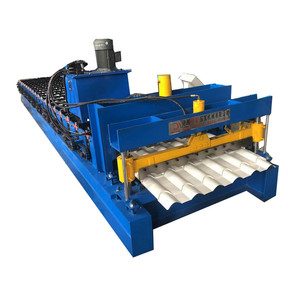 Panel de hoja de techo <span class=keywords><strong>trapezoidal</strong></span> para Tejas Ibr, maquinaria de Material de construcción, máquina cortadora de fabricación de techos de Metal, formación de rollos - Product Image 1