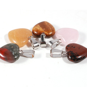 Collier pendentif cœur pêche 16 * 6 mm, pendentif cœur en agate rose, cadeau pour couples, Saint-Valentin, vente en gros - Product Image 5