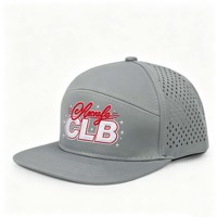 Gorra de Golf Personalizada de 7 Paneles, Bordada, Estructurada, con Visera Plana, Cierre a Presión, Impermeable, de Poliéster