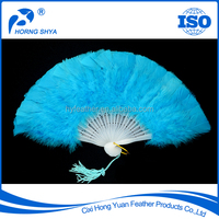 Éventail à main pliant en plumes de dinde blanche pour femmes Costume Show Tea Party Accessoire Holiday Dance Bridal Wedding Decor