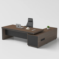 Nuovo Set Scrivania e Sedia Direzionale Moderno, Stile Grande per Ufficio Manager, Scrivania Bianca per Computer