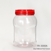 Pot rond en plastique transparent en PET de 2/3l, contenant à bouche sauvage, avec couvercle à vis, pour biscuits