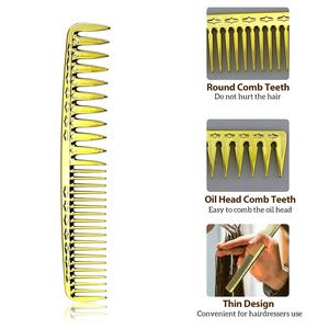 CestoMen barbería <span class=keywords><strong>de</strong></span> herramientas <span class=keywords><strong>de</strong></span> corte <span class=keywords><strong>de</strong></span> chapado en oro <span class=keywords><strong>de</strong></span> lujo profesional <span class=keywords><strong>de</strong></span> peluquería peine pelo peinado peluquero hombres peine para cortar el pelo - Product Image 5