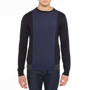 เสื้อสเวตเตอร์แขนยาวของผู้ชายแบบสีพื้นเทคนิคการย้อมเส้นด้าย - Product Image 1