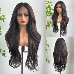 Parrucca Bionda Lunga e Riccia Stile Europeo-Americano 13*6, Grande Area, Completamente Intrecciata a Mano, con Partizione Libera, Realistica e Traspirante - Product Image 3