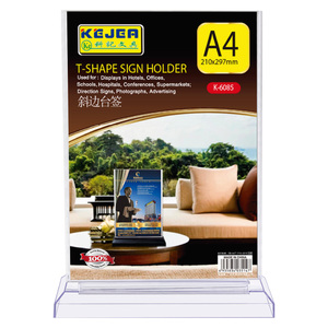 Áp phích hiển thị đứng máy tính để bàn hình chữ T Acrylic menu đứng OEM chất lượng cao nhựa bảng chủ thẻ cho nhà hàng hoặc thư viện - Product Image 5