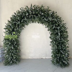 MSFAME Grossiste Grande Arche de Fleurs de Mariage en Soie Florale Verdure Eucalyptus Arches Vertes - Product Image 2
