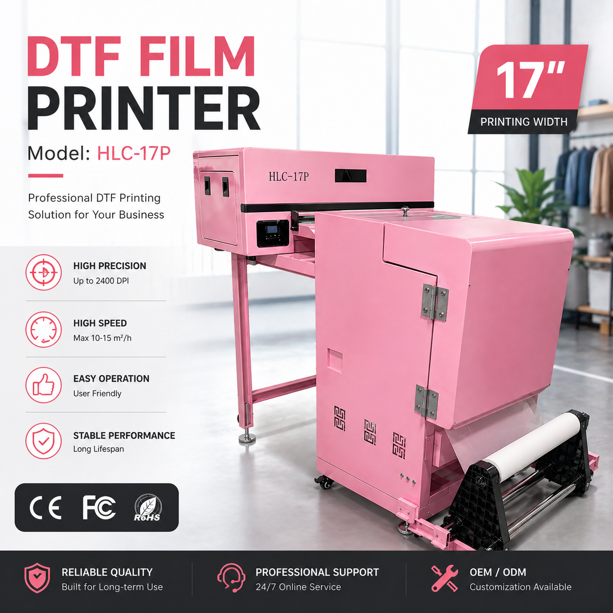 Entrepreneurial Printer A2 Pink Dtf Printer Boost Your Printing Business High Efficiency DTF Printer with Premium Quality