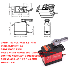 Servo Digital Metálico de Alto Torque <span class=keywords><strong>DSSERVO</strong></span> 25KG para Autos de Escalada RC 1/8 y 1/10, Dirección para Drones, Servo Daisheng - Product Image 5