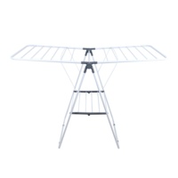 Tendedero Plegable para Ropa, de Metal con Recubrimiento en Polvo Blanco, Soporte para Secar Ropa, Tendedero de Lavandería, Certificado CE