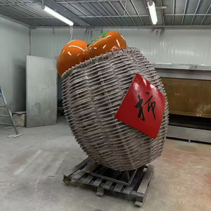ประติมากรรมผลไม้ลูกพลับทำจากไฟเบอร์กลาส สำหรับตกแต่งภูมิทัศน์ภายนอกอาคาร ตั้งพื้น ทำด้วยมือ รูปทรงไม่สม่ำเสมอ - Product Image 5